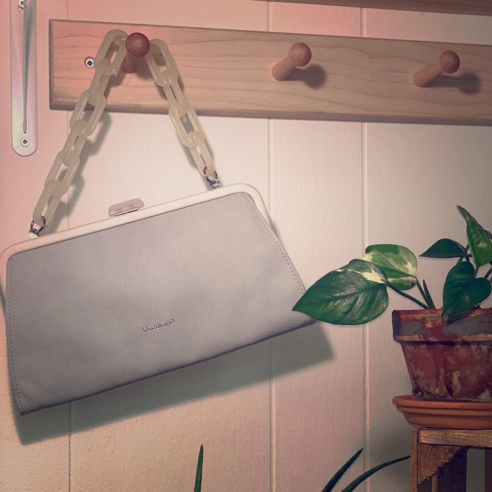 Abbacino Light Blue Leather Cocktail Handbag